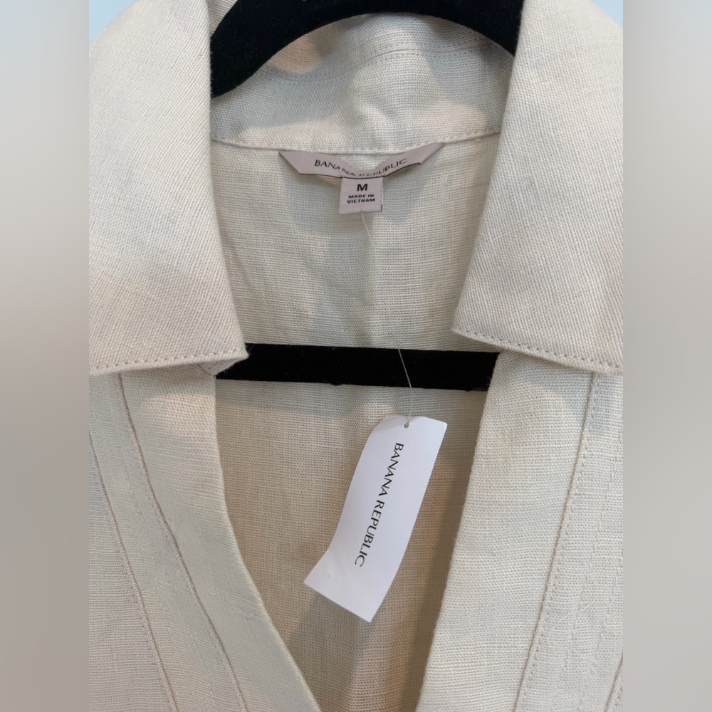 Banana Republic Women's Cream Linen Tunic Dress